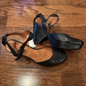 Gentle Souls leather clog heeled sandals